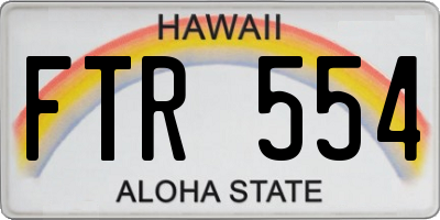 HI license plate FTR554