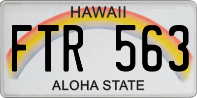 HI license plate FTR563