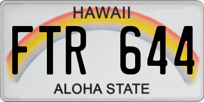 HI license plate FTR644