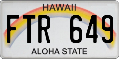 HI license plate FTR649