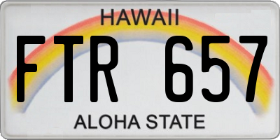 HI license plate FTR657