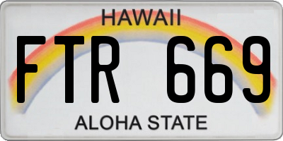 HI license plate FTR669