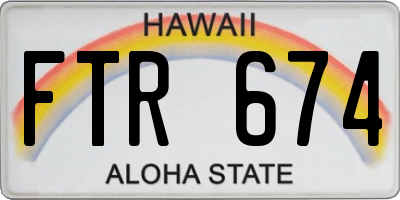 HI license plate FTR674