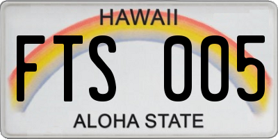 HI license plate FTS005