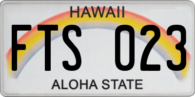 HI license plate FTS023