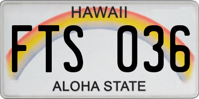 HI license plate FTS036