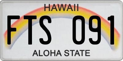 HI license plate FTS091