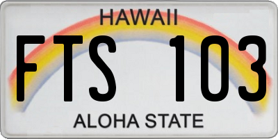 HI license plate FTS103