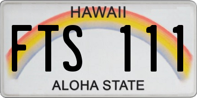 HI license plate FTS111