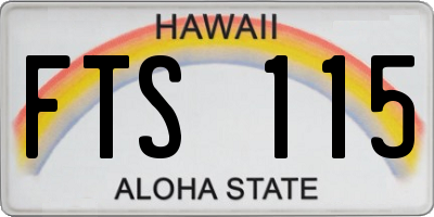 HI license plate FTS115