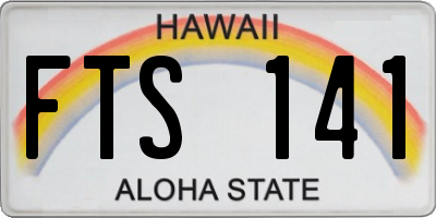 HI license plate FTS141