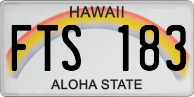 HI license plate FTS183
