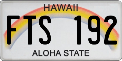 HI license plate FTS192