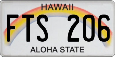 HI license plate FTS206