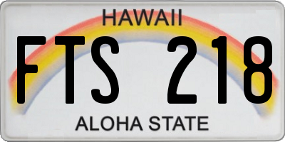 HI license plate FTS218
