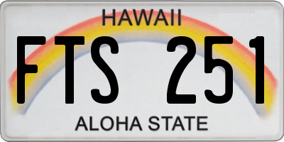 HI license plate FTS251