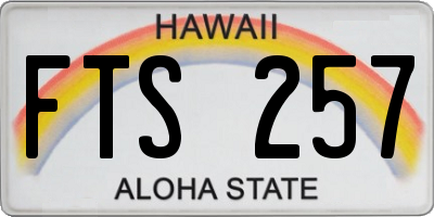HI license plate FTS257