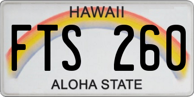 HI license plate FTS260