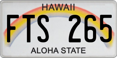 HI license plate FTS265
