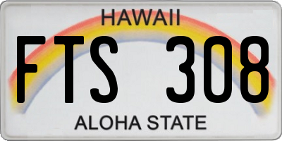 HI license plate FTS308