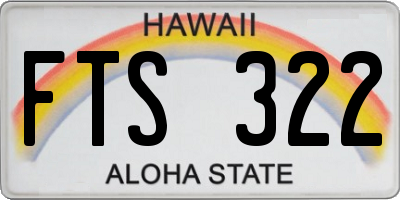 HI license plate FTS322