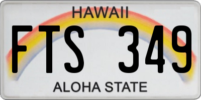HI license plate FTS349