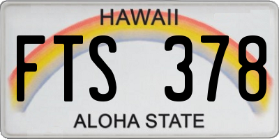 HI license plate FTS378