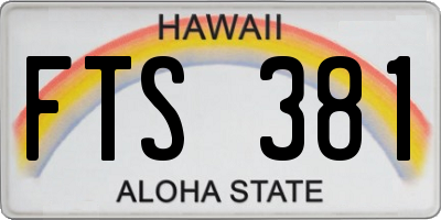 HI license plate FTS381