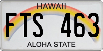 HI license plate FTS463