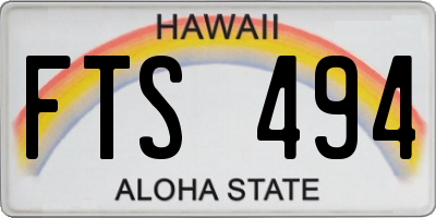 HI license plate FTS494