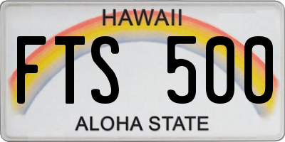 HI license plate FTS500