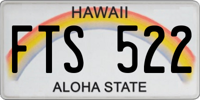 HI license plate FTS522
