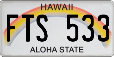 HI license plate FTS533