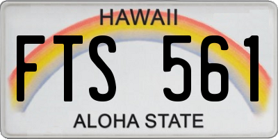 HI license plate FTS561
