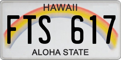HI license plate FTS617