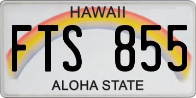 HI license plate FTS855