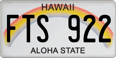HI license plate FTS922