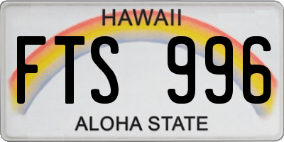 HI license plate FTS996