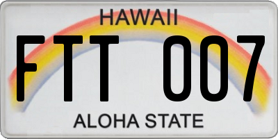 HI license plate FTT007