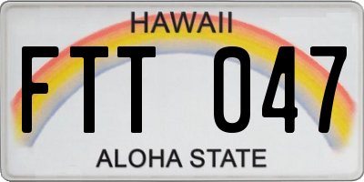 HI license plate FTT047
