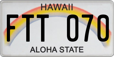 HI license plate FTT070