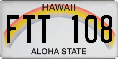 HI license plate FTT108