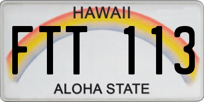 HI license plate FTT113