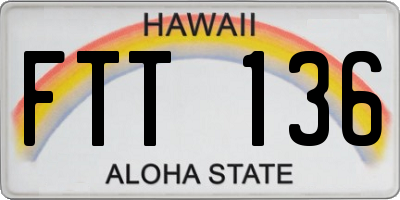HI license plate FTT136
