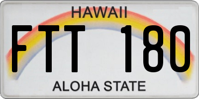 HI license plate FTT180