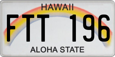 HI license plate FTT196