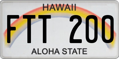 HI license plate FTT200