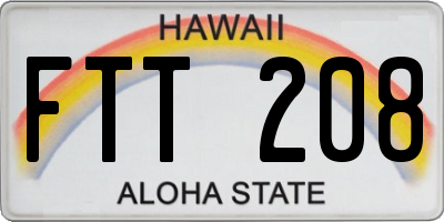 HI license plate FTT208