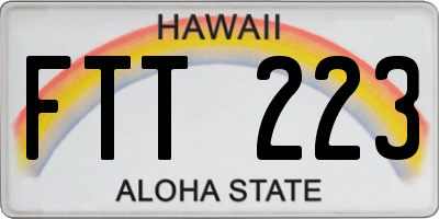 HI license plate FTT223