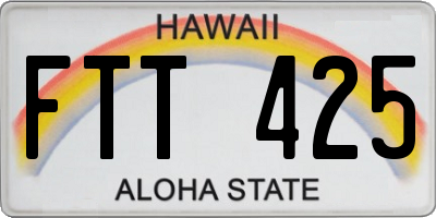 HI license plate FTT425